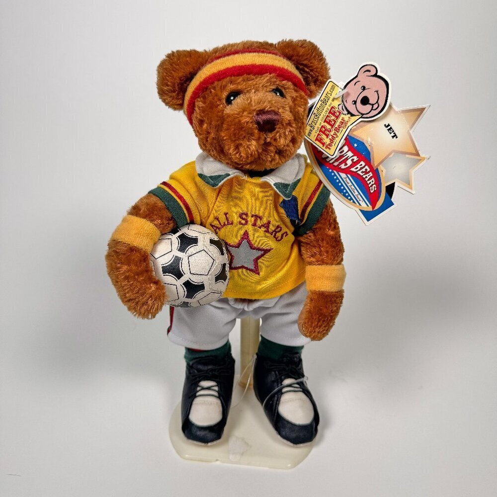 Vintage Brass Button Bears Soccer All Star